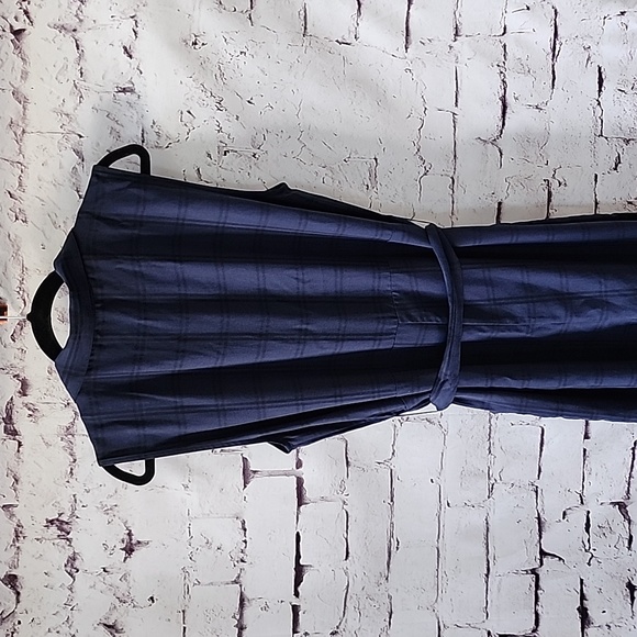 Anthropologie Jumpsuit Brielle Plaid Collar Button Sleeveless Blue - Size M NWT - Picture 5 of 12